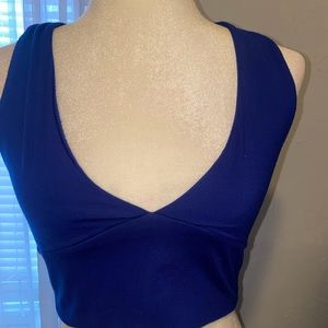 Blue workout top v neck